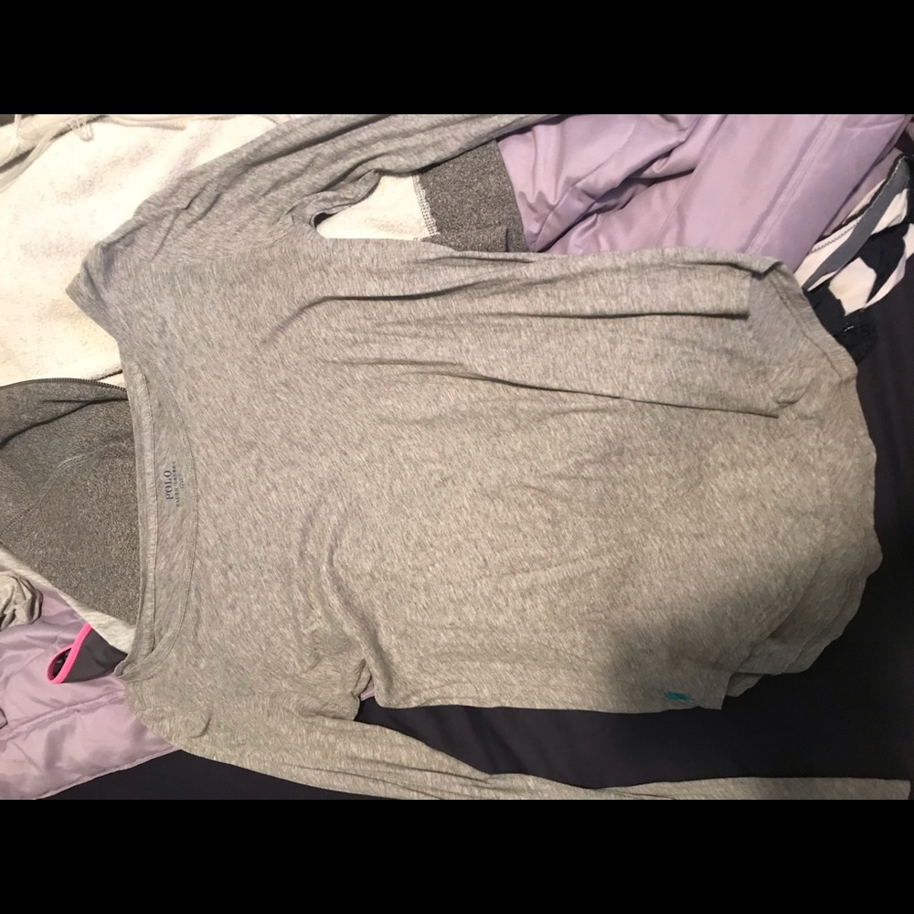 Polo grey light weight long sleeve
